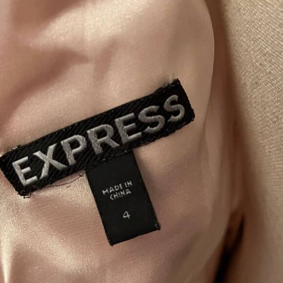 Express Color Block Sheath Dress Size 4 Pink Purple Square Neck Chiffon Fairy - Picture 10 of 15